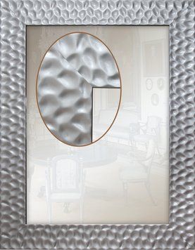Зеркало настенное в черной раме Срібло, 1200х600 Sahara silver фото