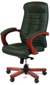 Кресло АКЛАС Атлант EX MB Зеленый (Кожа Lux LC-green) 7383 фото