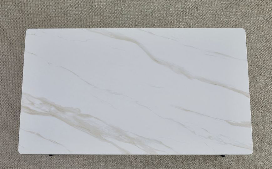 Стіл KING CERAMIC 140*80 білий глянець/чорний мат каркас KINGWH фото