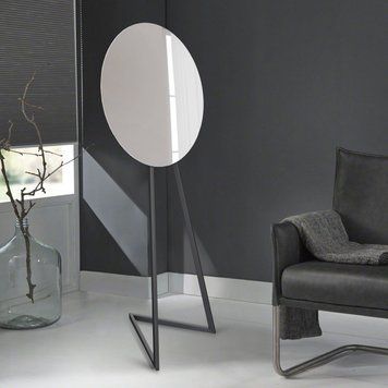 Напольное зеркало на ножке Черный Neo фото
