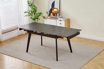 Стіл OSLO CERAMIC 120(180)*80 чорний мат/чорний каркас OSLOBK фото