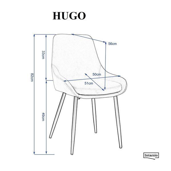 Стілець HUGO чорний каркас/світло-сірий HUGOLGY фото