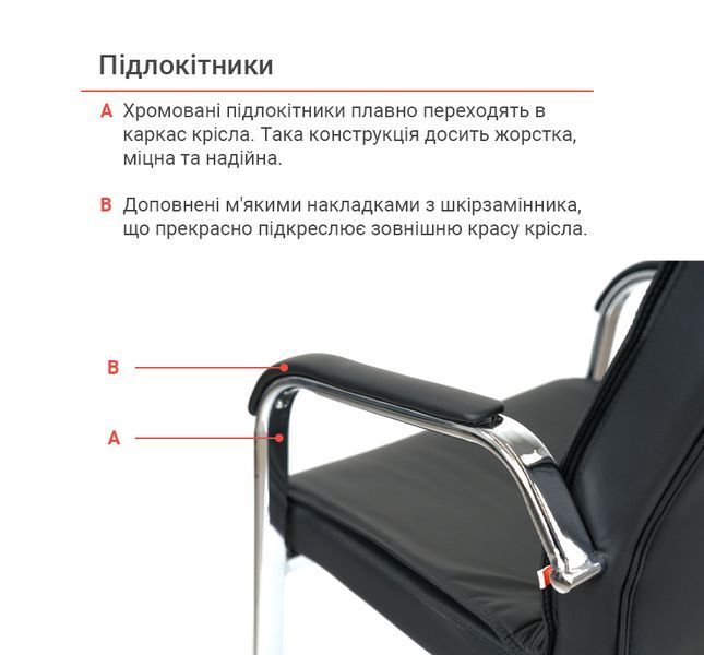 Кресло конференционное АКЛАС Спринг CH CF Черный (PU-черный) 15935 фото