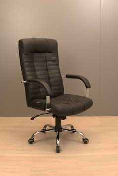 Крісло Richman Атлант Хром П1 M-2 (Anyfix) Шкіра Люкс комбо Чорна R00000049260 фото
