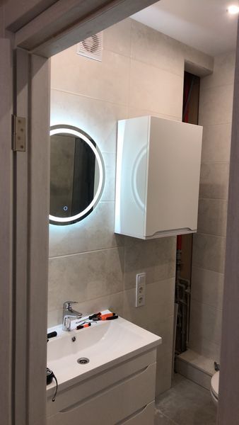 Кругле дзеркало з Led підсвіткою 55 см Led 1Д фото