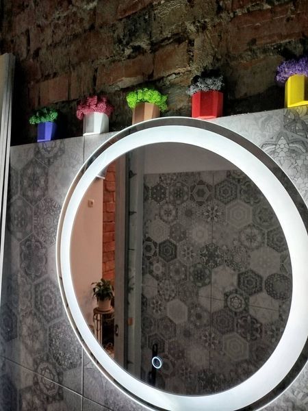Кругле дзеркало з Led підсвіткою 55 см Led 1Д фото