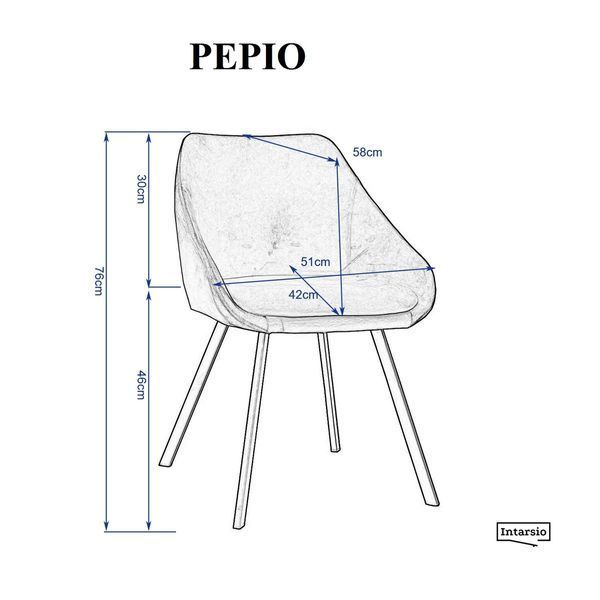 Стілець PEPIO чорний каркас/темний беж PEPIODBE фото