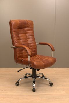 Крісло Richman Атлант Хром П1 M-2 (Anyfix) Шкіра Люкс комбо Мадрас Віскі R00000049264 фото
