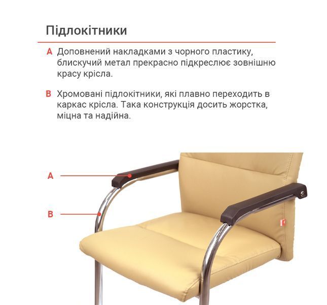 Кресло конференционное АКЛАС Натан CH CF Бежевый (PU-бежевый) 127505 фото