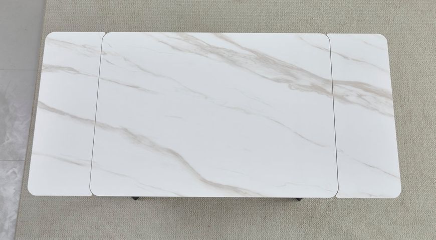 Стіл MADRID CERAMIC 140(200)*85 білий глянець/чорний каркас MADRIDWH140 фото