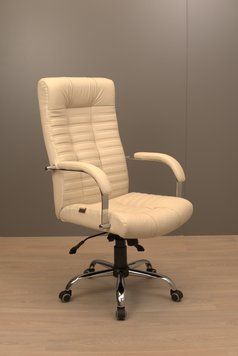 Крісло Richman Атлант Хром П1 M-2 (Anyfix) Шкіра Люкс комбо Панна-котта R00000049267 фото