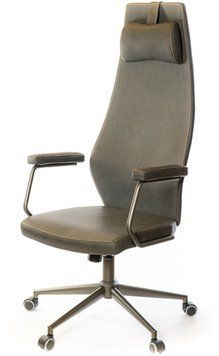 Кресло АКЛАС Ронин CH TILT Серый (Wax PU 424 черно-серый) 12968 фото