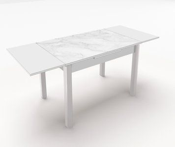Стол кухонный раскладной Марсель 90 см стекло 265/белый marsel90 steklo265/white фото