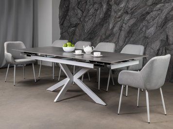 Керамический стол Тициано TML-1150 деликато грей + белый 6172 фото