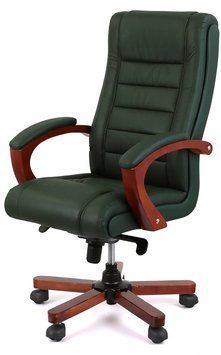 Кресло АКЛАС Гаспар ЕХ МB Зеленый (Кожа Lux LC-green) 9637 фото