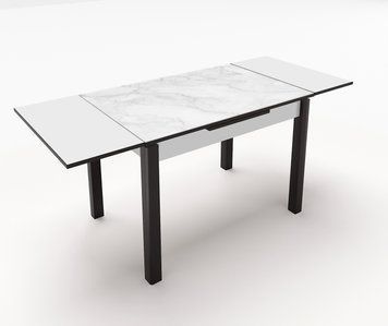 Стол кухонный раскладной Марсель 90 см стекло 265/чёрный marsel90 steklo265/black фото