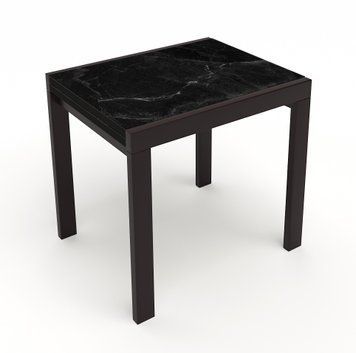 Стол раскладной Слайдер 81 см стекло мрамор черный slayder81 sklo 15-263/black фото