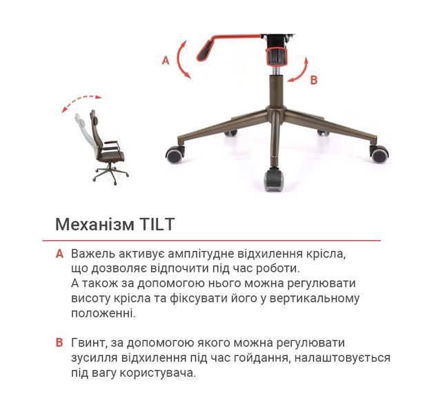 Кресло АКЛАС Ронин CH TILT Коричневый (Wax PU 421 темно-коричневый) 20665 фото