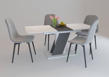 CARVELO B/B стіл біла аляска РЕ/чорний уніколор CARVELO_B/B фото