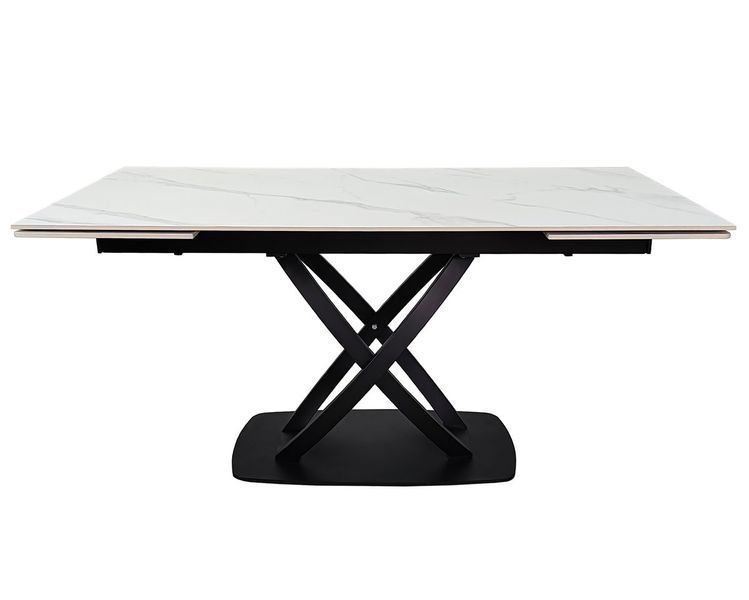 Стіл HILDA CERAMIC 160(240)*90 білий мат/чорний HILDA160 фото