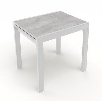 Стол раскладной Слайдер 81 см ДСП Бетон/дерево белый slayder81 beton/white фото