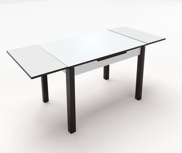 Стол раскладной Марсель 90 см стекло ультрабелое/черный marsel90 steklowhite/black фото