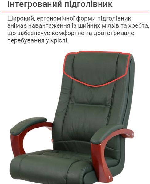 Кресло АКЛАС Артур EX MB Зеленый (Кожа Lux LC-green) 9640 фото