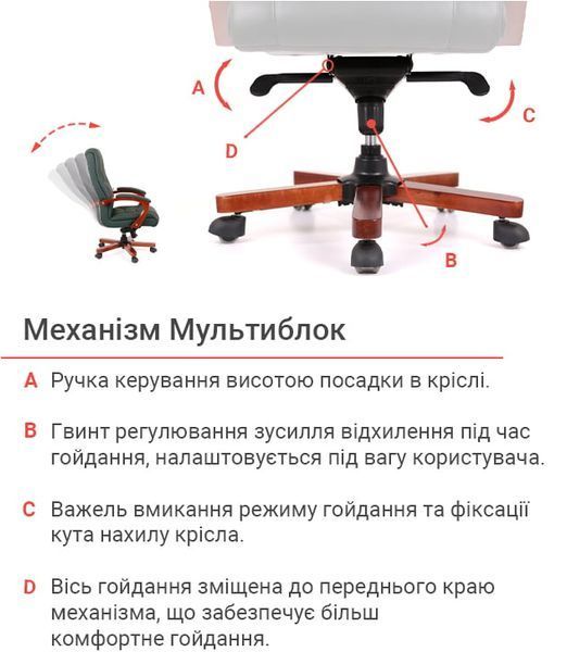 Кресло АКЛАС Артур EX MB Зеленый (Кожа Lux LC-green) 9640 фото