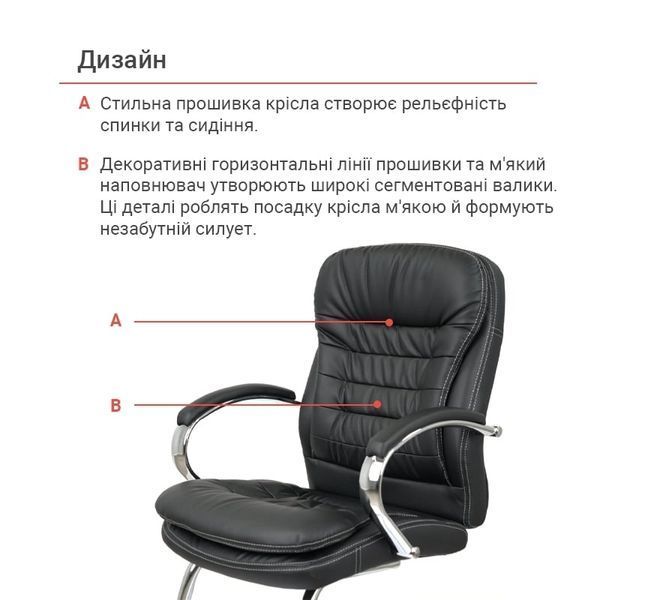 Кресло конференционное АКЛАС Валенсия CF (XY-7004G-1) Черный (PU Black) 161482 фото